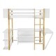 preview thumbnail 9 of 18, Multifunctional Design Loft Bed with Built-in Storage Cabinet and Cubes, Foldable Desk, Full Size, White