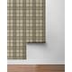 preview thumbnail 15 of 20, Harry & Grace Herringbone Plaid Premium Matte Non-Woven Peel and Stick Wallpaper