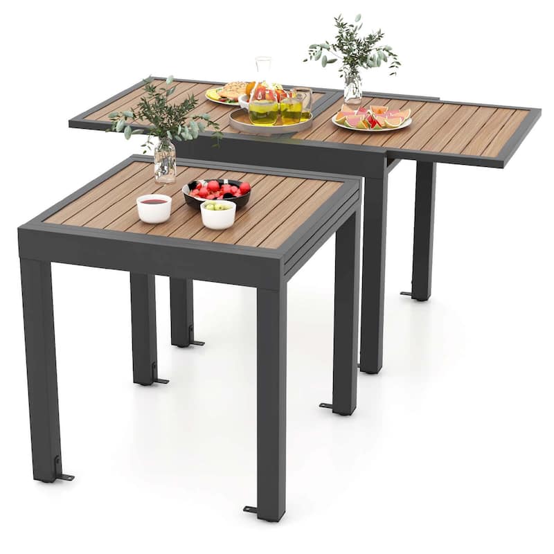 31.5"-63"Outdoor Extendable Patio Table L-shaped Brace Included