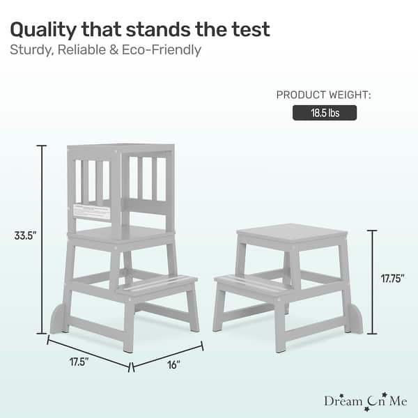 dimension image slide 0 of 4, Dream On Me 2-in-1 Funtastic Tower and Step Stool