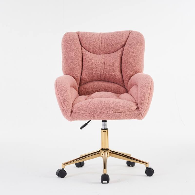 360 Swivel Fabric Home Office Chair With Gold Metal Base
