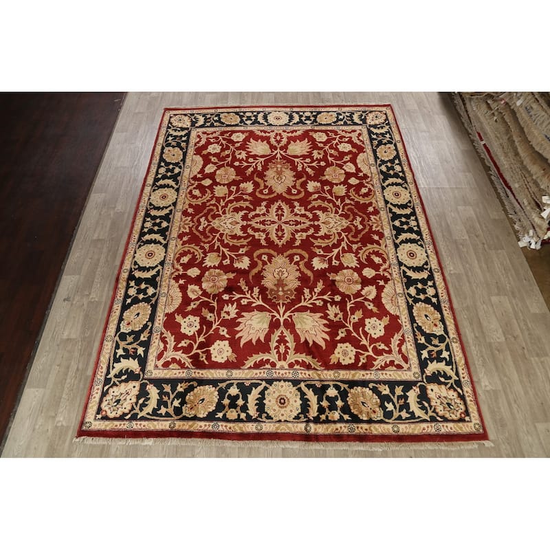 Floral Traditional Agra Oriental Area Rug Handmade Wool Carpet - 9'0" x 12'4"
