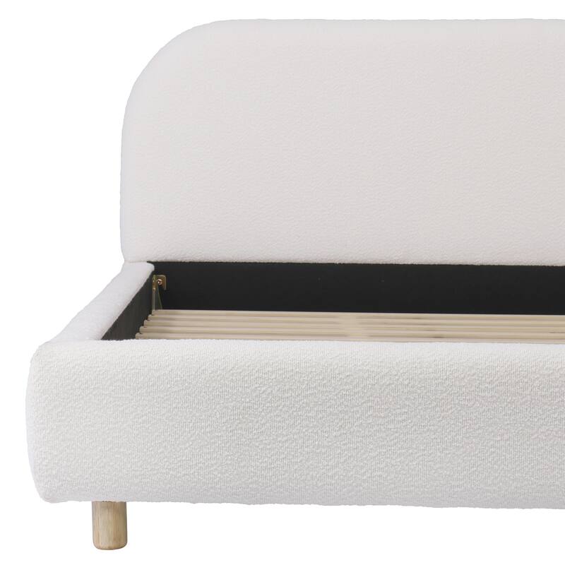 Christopher Knight Home - Eleanor Fabric Upholstered Platform Bed with Curve-Shaped Design