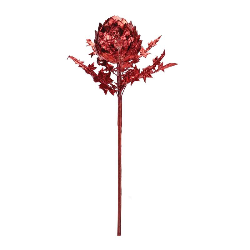 Set of 2 Red Artichoke Artificial Christmas Stems 18.5"