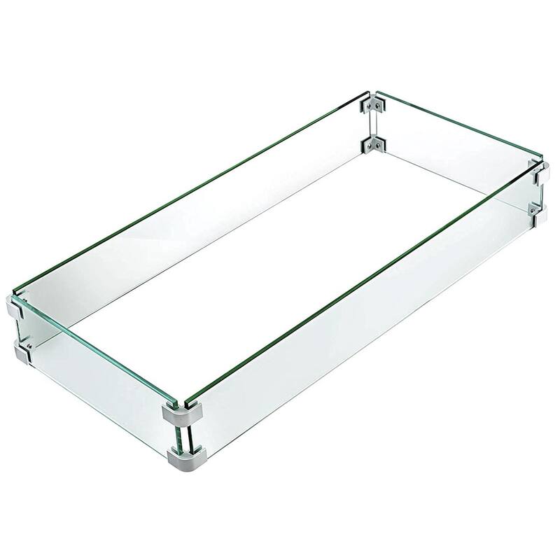 Fire Pit Tempered Glass Wing Guard, Multiple Sizes