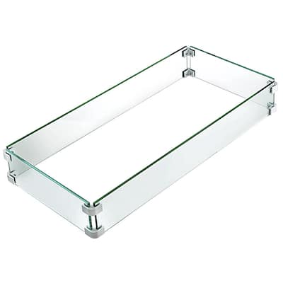 Fire Pit Tempered Glass Wing Guard, Multiple Sizes
