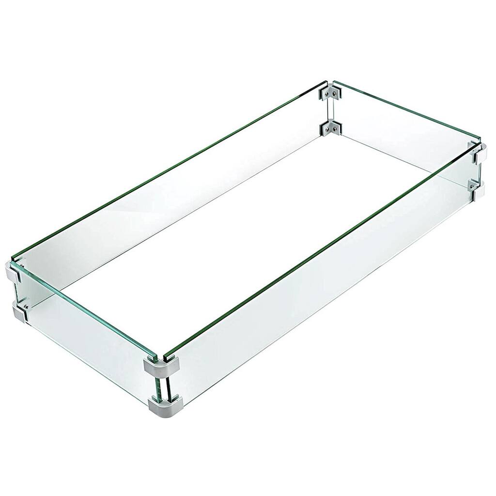 Fire Pit Tempered Glass Wing Guard, Multiple Sizes