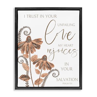 Stupell Trust In Your Unfailing Love Framed Floater Canvas Wall Art Design By Annie LaPoint