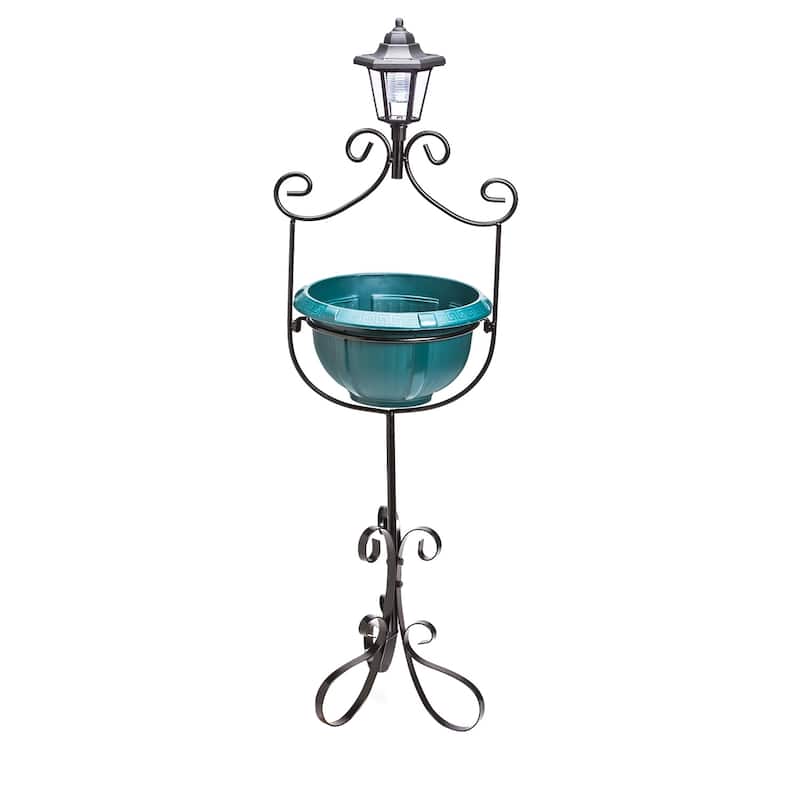 Metal Planter with Solar Light