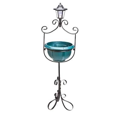 Metal Planter with Solar Light