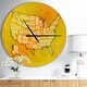 preview thumbnail 7 of 8, Designart 'United States Yellow Vintage Map' Oversized Contemporary Wall CLock