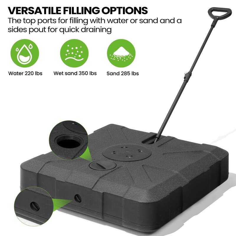 VredHom 10 x 13 Ft Outdoor Wind Vent Cantilever Patio Umbrella with Rod Base