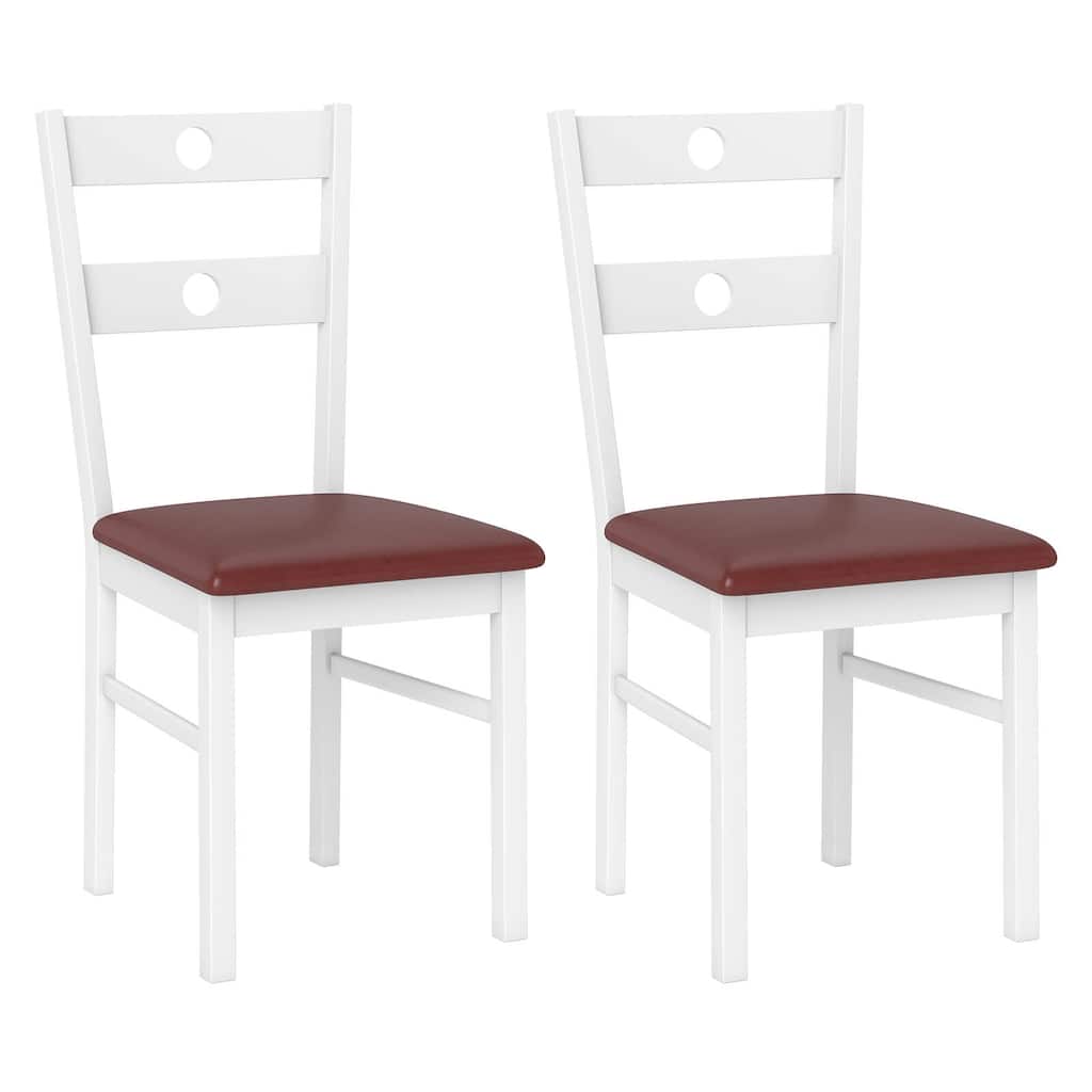 Costway Wood Dining Chairs Set of 2/4 with Rubber Wood Frame, Padded - See Details