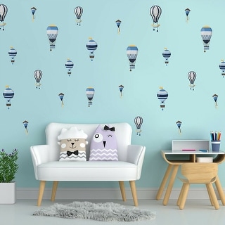 Walplus Blue Hot Air Balloons Children Wall Stickers DIY Nursery Decor