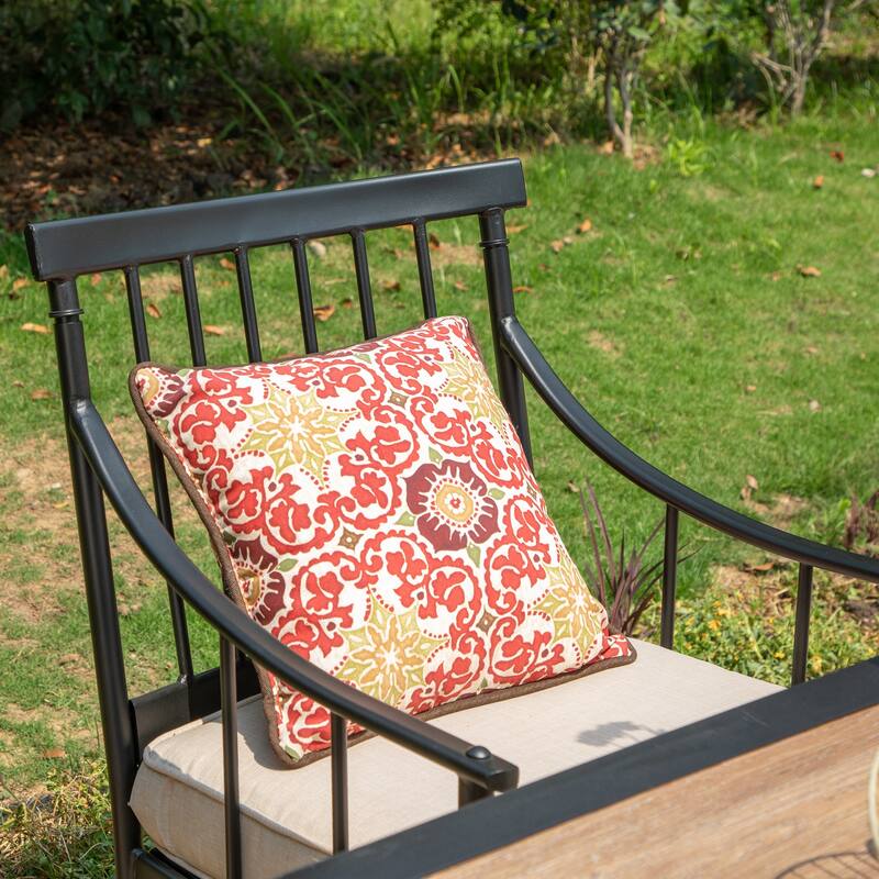 MAISON ARTS Outdoor 5-Piece Dining Set Wood-look Square Table & 4 Dining Chairs