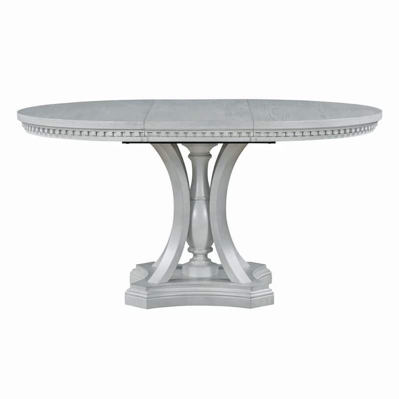 5-piece Dining Set Extendable Round Table and 4 Chairs for Kitchen Dining Room