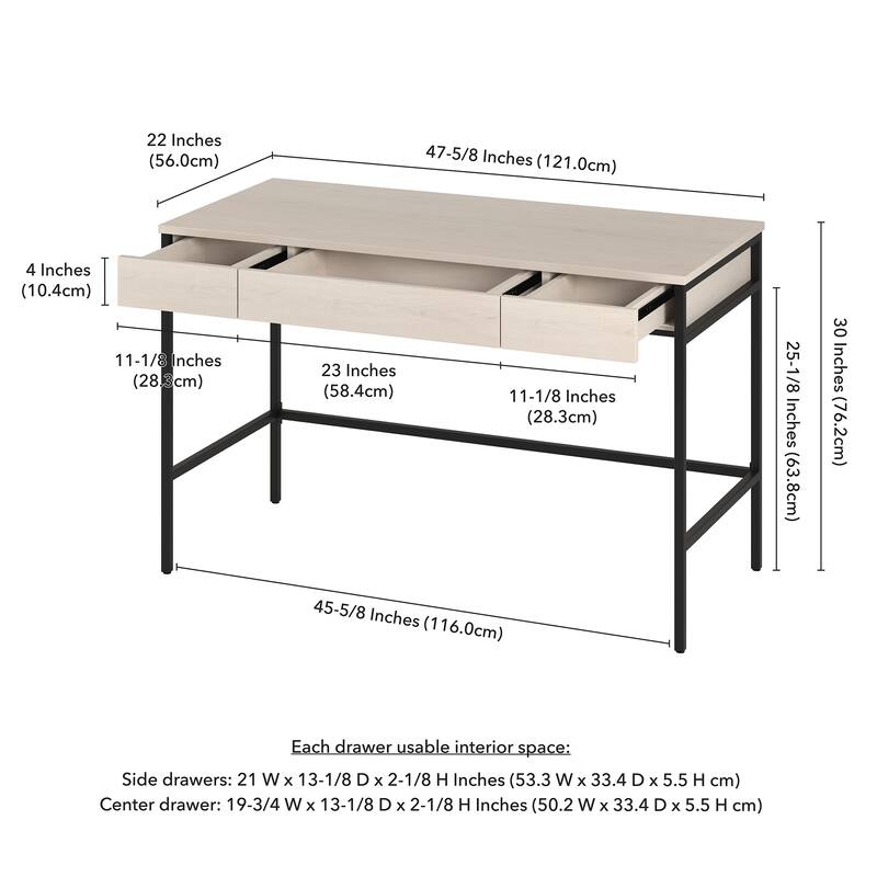 Evans 48'' Wide Rectangular Writing Desk