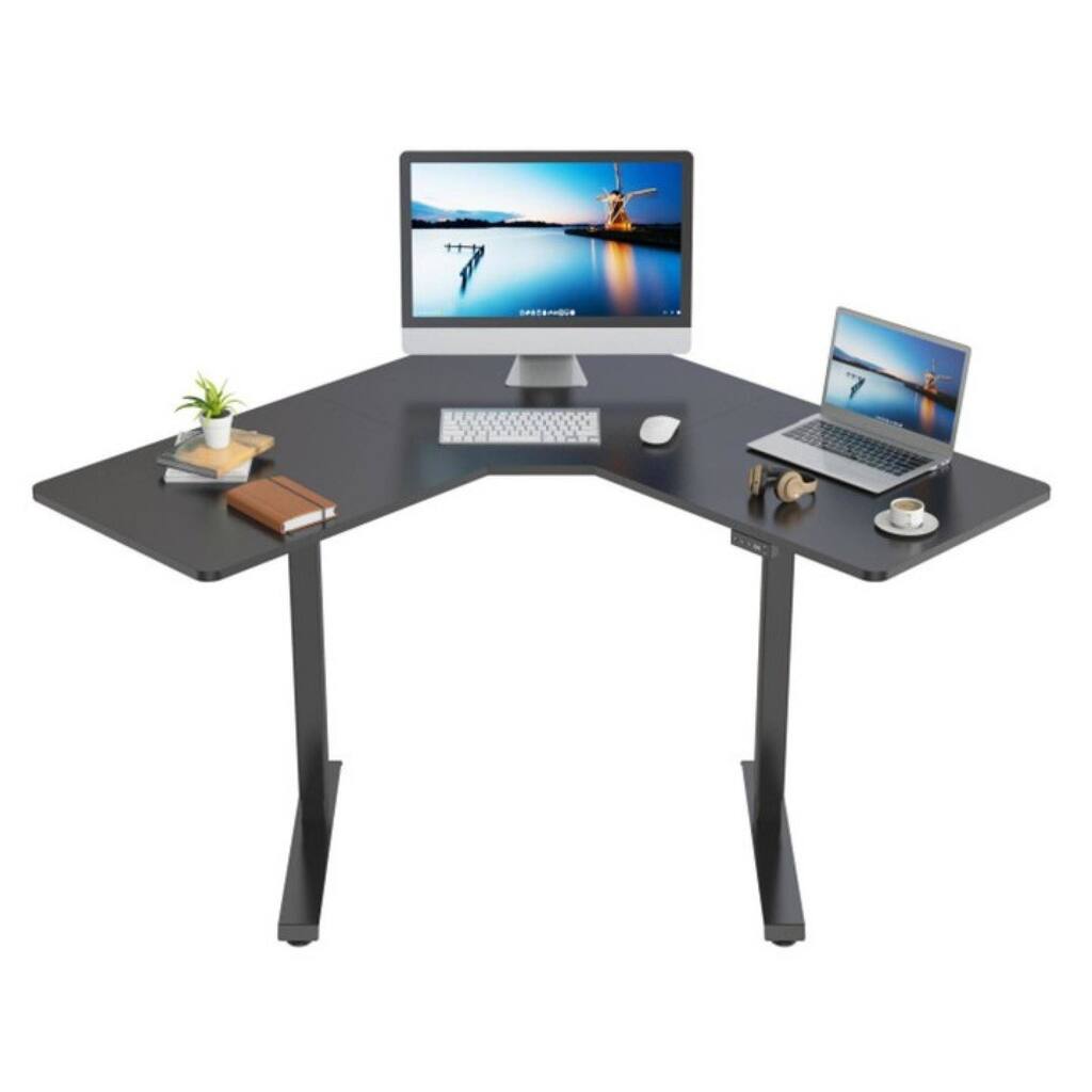 BOSCARE 48in L-Shaped Electric Standing Corner Desk Height Adjustable