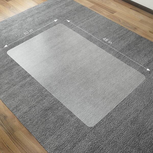 SLYPNOS Translucent Rectangular Office Chair Mat Carpet Protector