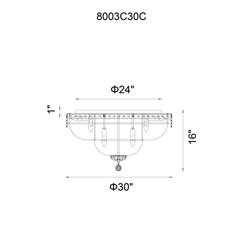 Stefania 16 Light Bowl Flush Mount With Chrome Finish