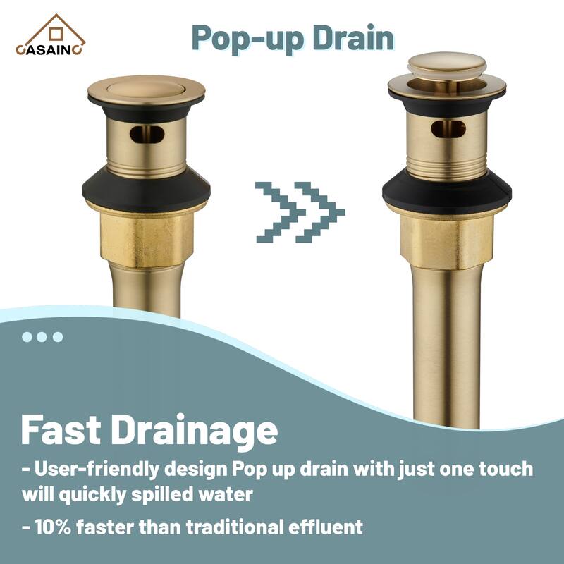 4 in. Centerset Double Handle Bathroom Faucet with Drain Kit Included