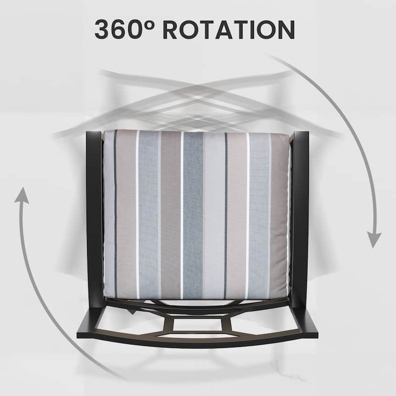 Outdoor Premium All-Aluminum Bar Height Bar Stools with Sunbrella Cushions