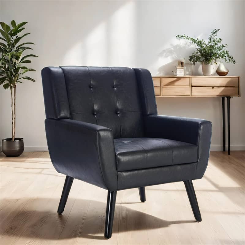 Modern Soft Ergonomics Accent Chair with Black Legs For Indoor Home