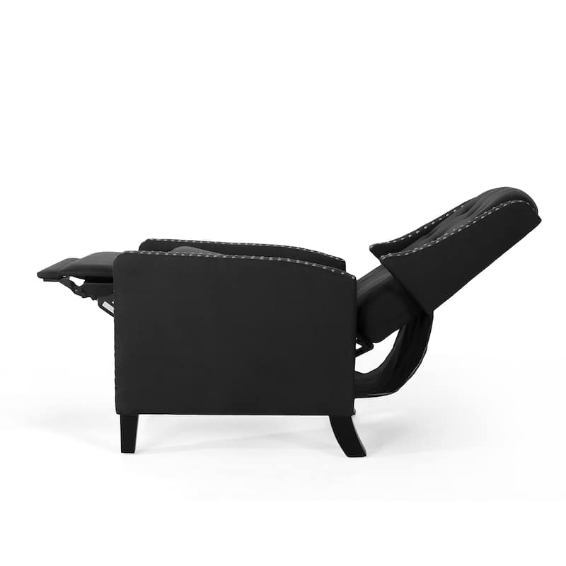 Pushback Recliner Chair, Fabric Armchair Push Back Recliner with Rivet Trim, Mid Century Tufting Accent Chair for Living Room