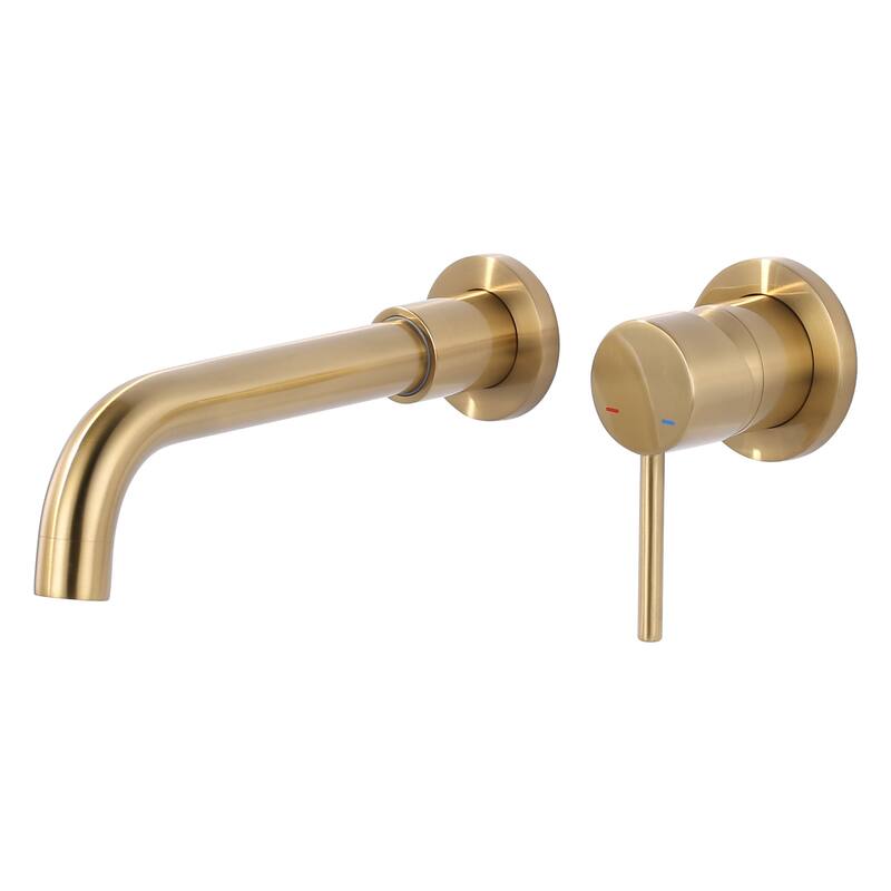 WOWOW Wall Mount Single Handle Bathroom Faucet - Gold
