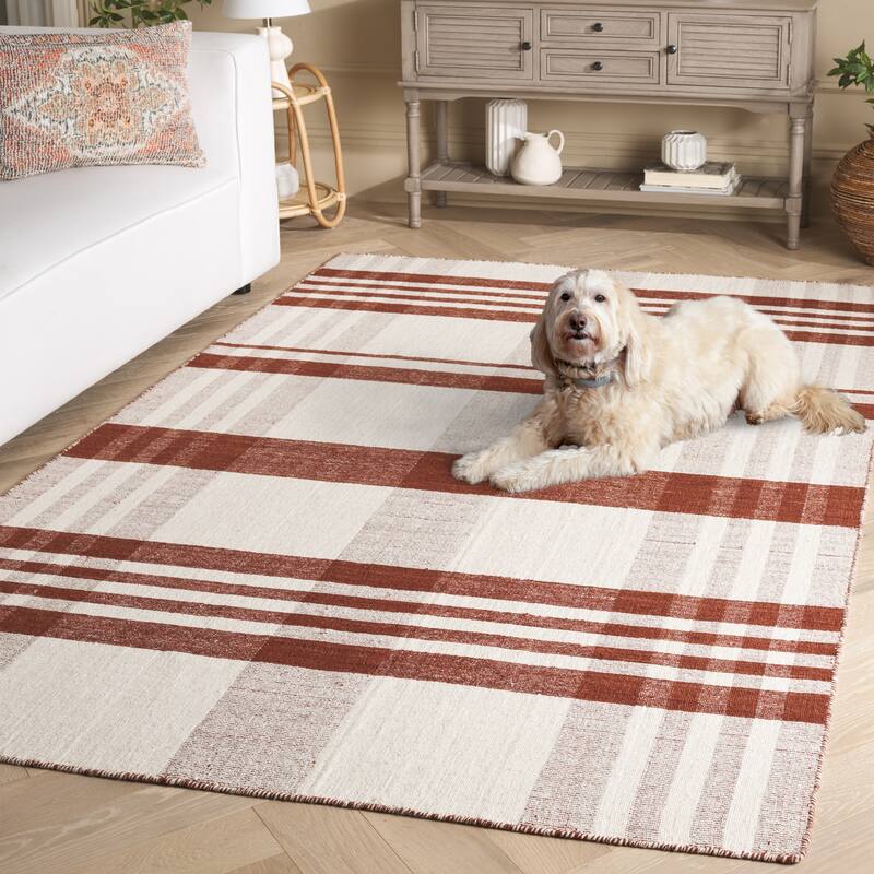 SAFAVIEH Handmade Striped Kilim Magndis Wool Rug