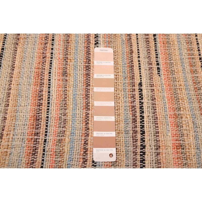 ECARPETGALLERY Flat-Weave Palas Denizli Tan Jute Kilim - 5'3 x 7'5