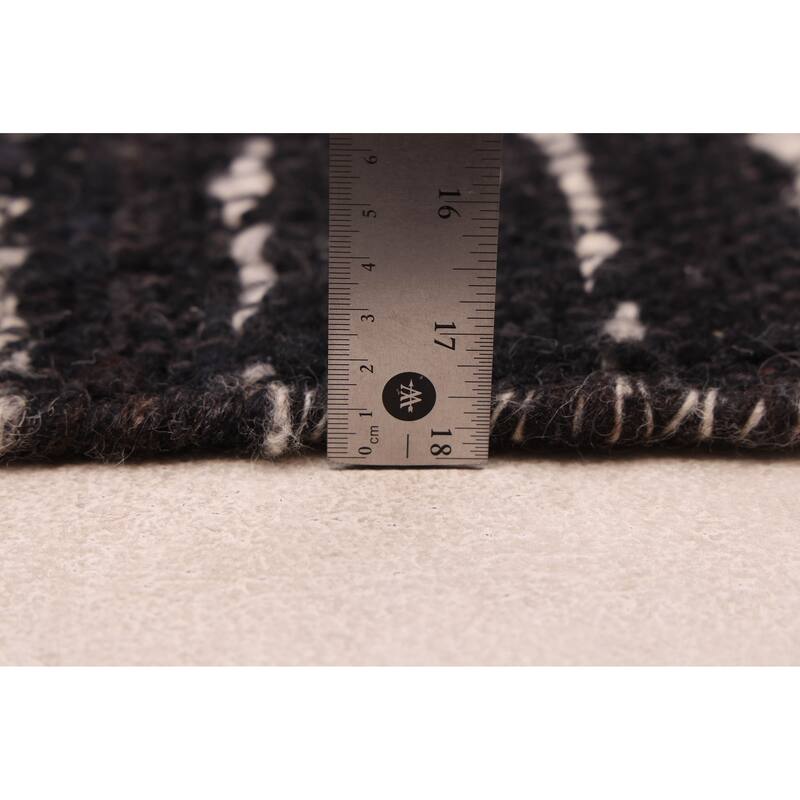 ECARPETGALLERY Hand-knotted Looma Black Wool Rug - 8'3 x 10'0