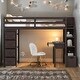 preview thumbnail 21 of 58, Twin Loft Bed with Storage Drawers ,Desk and Stairs with Shelves - White Espresso