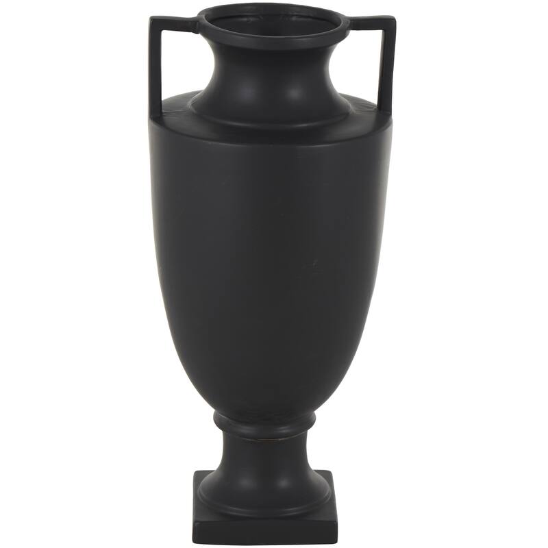 Ceramic Sleek Amphora Vase with Handles - Black or White - Roche River Decor - Black