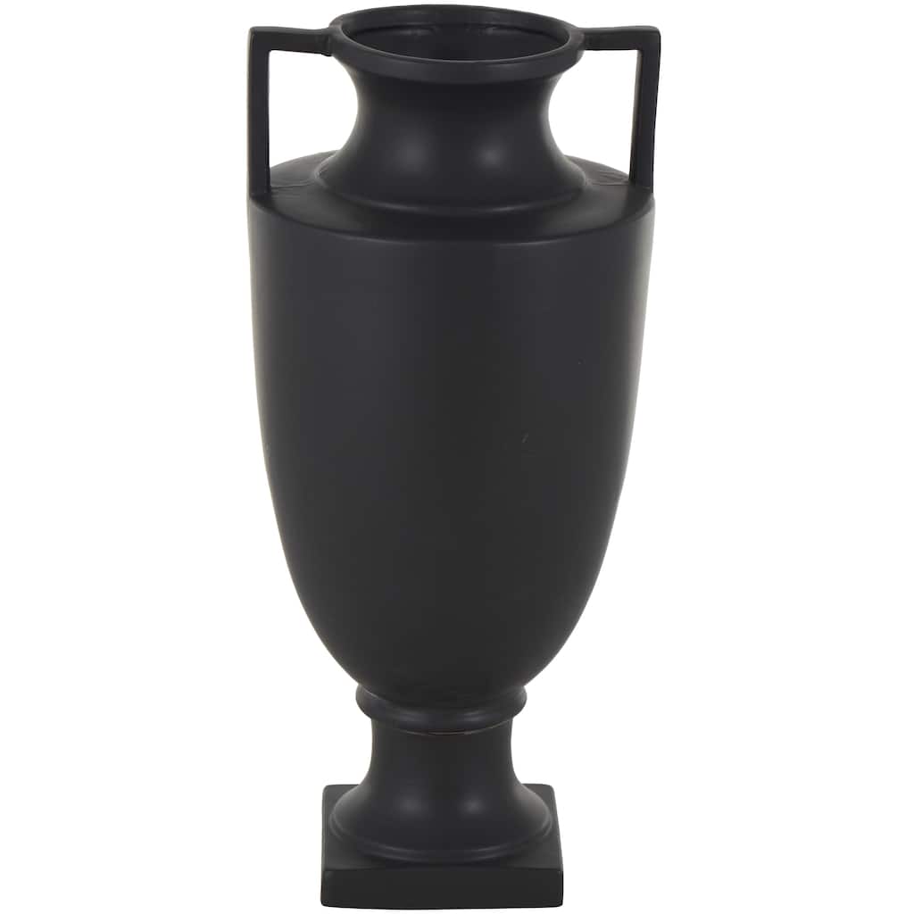 Ceramic Sleek Amphora Vase with Handles - Black or White - Roche River Decor