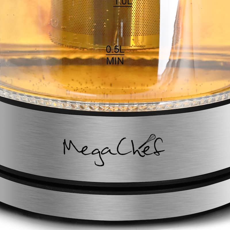 1.8 Quart Glass and Stainless Steel Electric Tea Kettle and Infuser
