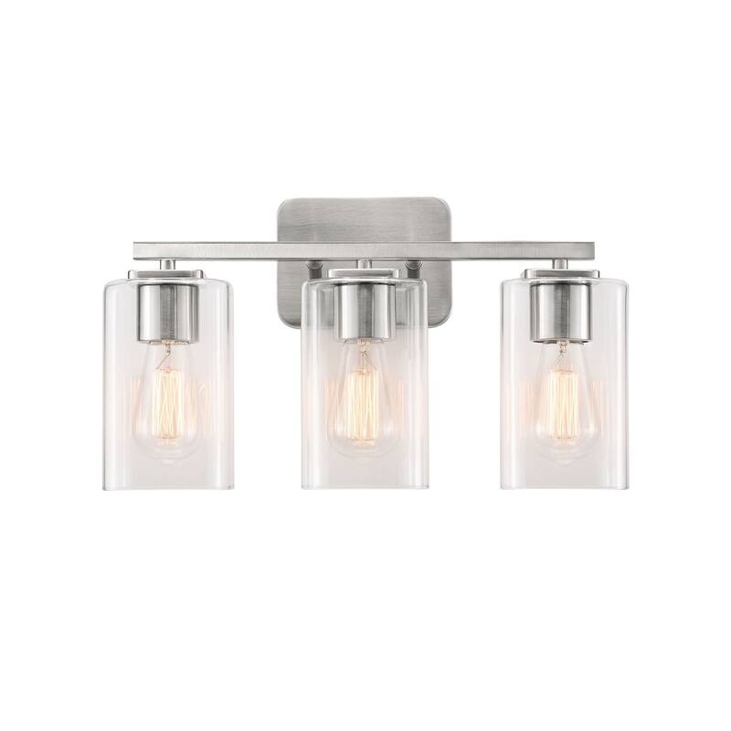 KAWOTI 3-light Modern Bathroom Vanity Lights with Glass Shades