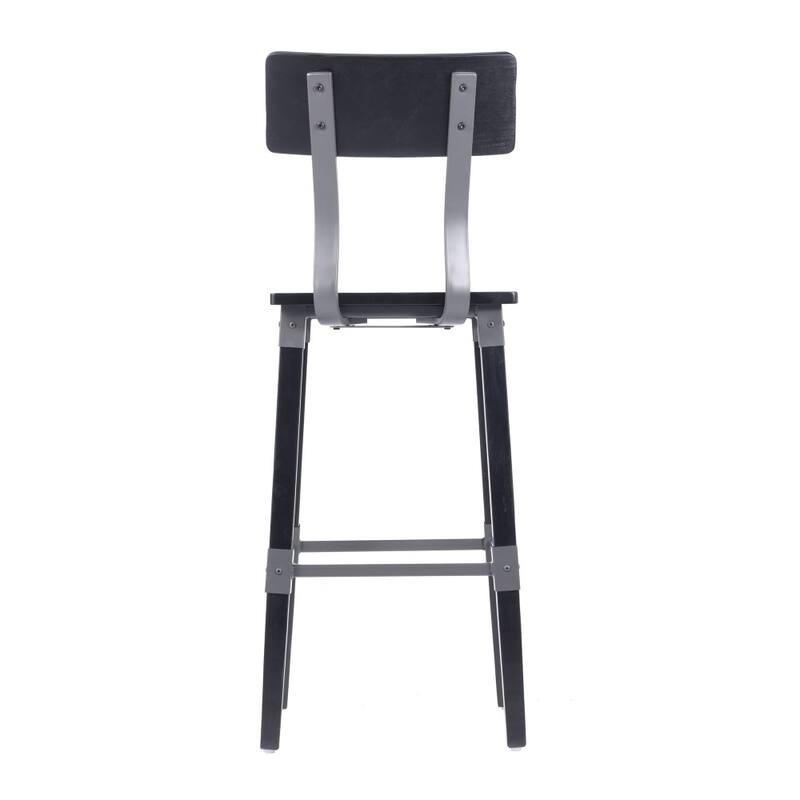2 Pack Commercial Grade Rustic Industrial Style Wood Dining Barstool