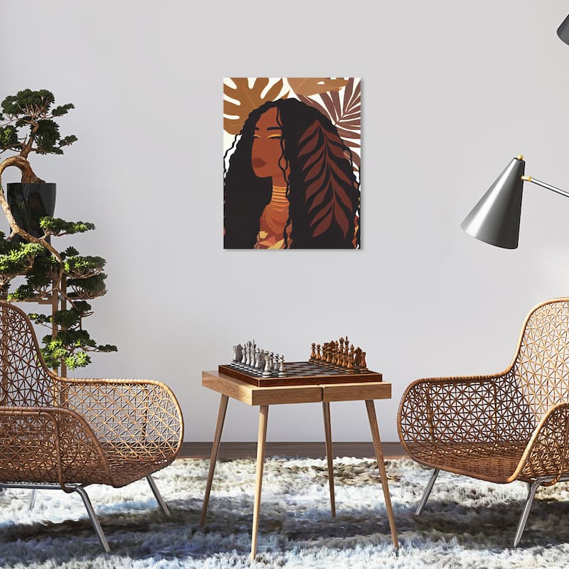 Wynwood Studio Fashion and Glam Nature Terracotta Diva Brown and Tropical Wall Art Canvas Print - 20 x 16