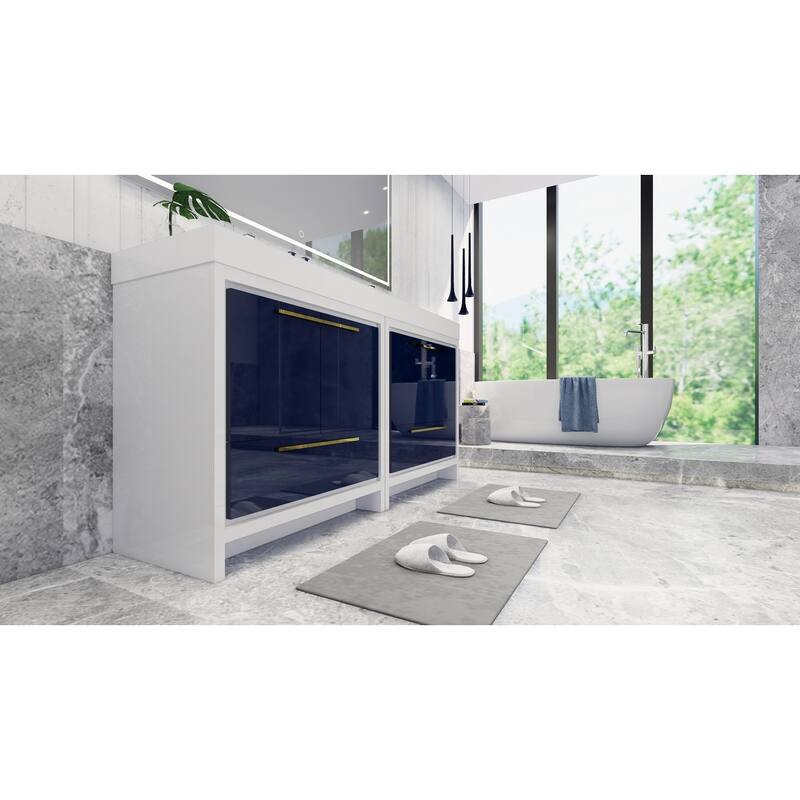 Dove 72'' Freestanding Vanity with Double Reinforced Acrylic Sink
