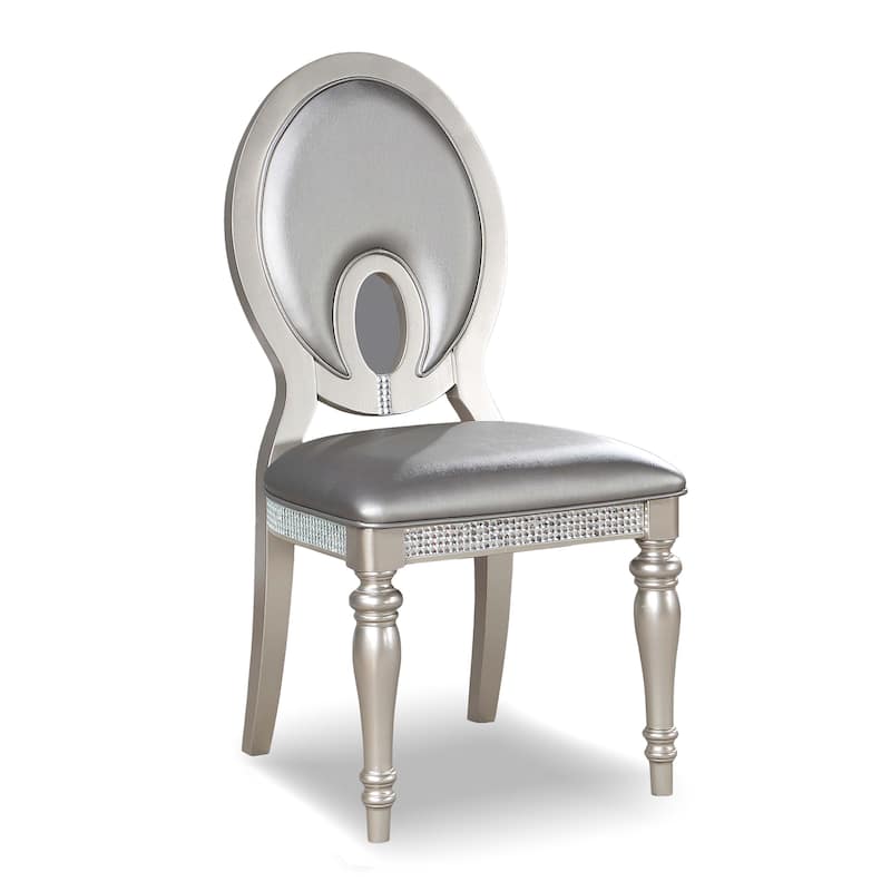 Koie Glam Silver 2-piece Dining Chairs by Furniture of America
