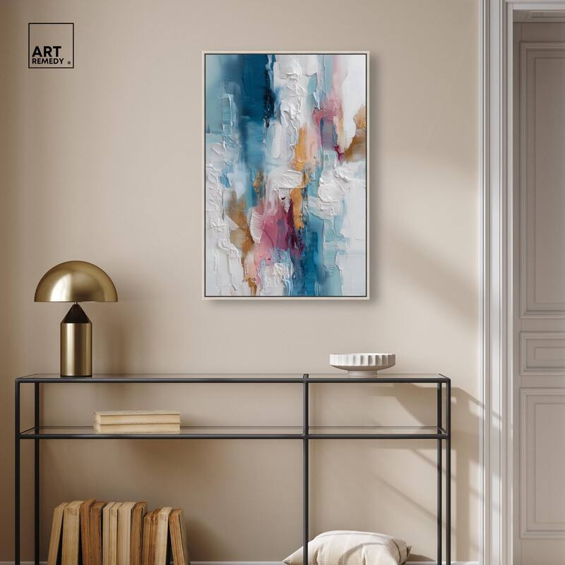 Petal Pink and Ocean Blue I Canvas by Art Remedy