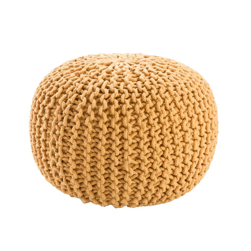 Spectrum Pouf Textured Round Pouf - Yellow