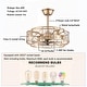 preview thumbnail 3 of 16, 20" Gold Caged Farmhouse Crystal Ceiling Fan Light