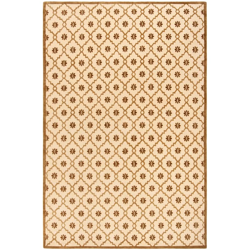 SAFAVIEH Couture Hand-knotted Gaetana Silk/ Wool Rug - 6' x 9' - Gilded