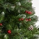 preview thumbnail 7 of 19, 4.5-ft Spruce Pre-Lit or Unlit Artificial Christmas Tree with Glitter Branches Red Berries Pinecones by Christopher Knight Home