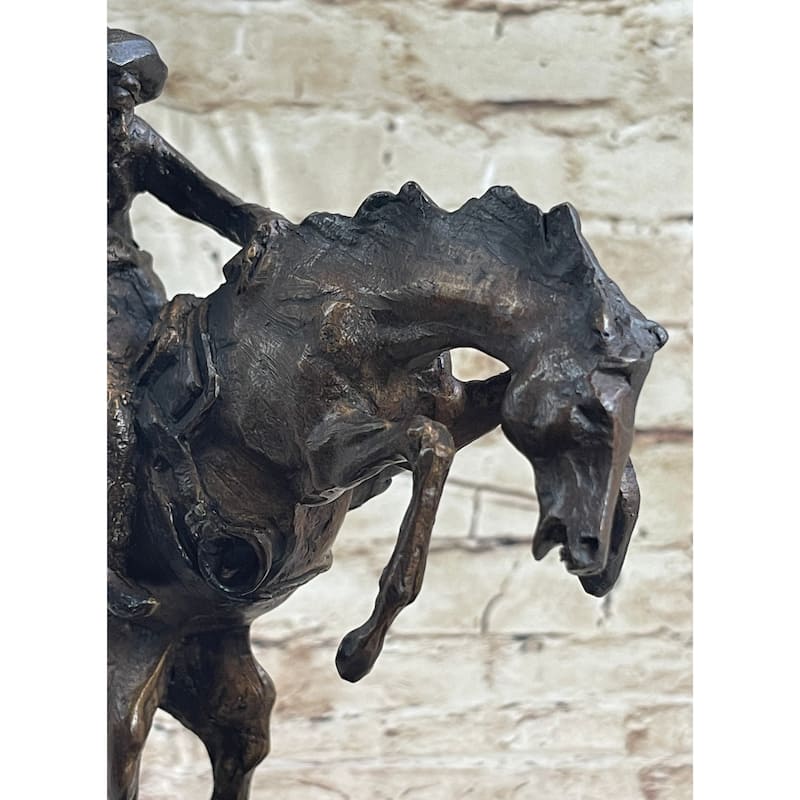 Wooly Chaps Frederic Remington Bronze Desktop Statue Sculpture Western 10 Inches X 11 Inches