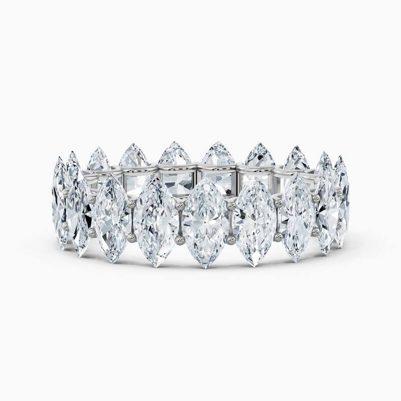 Auriya 14k Gold Marquise North-South Lab Grown Diamond Eternity Band 2.70 - 11.25 ct. tw. (F-G, VS) - 5.70 ct. wt. - 7 - White