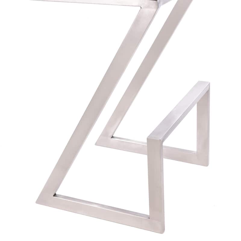 Contemporary 26" Counter Height Bar Chair with Silver Iron Base and Soft Faux Leather Cushion Seat - 26"H x 17"W x 17"D
