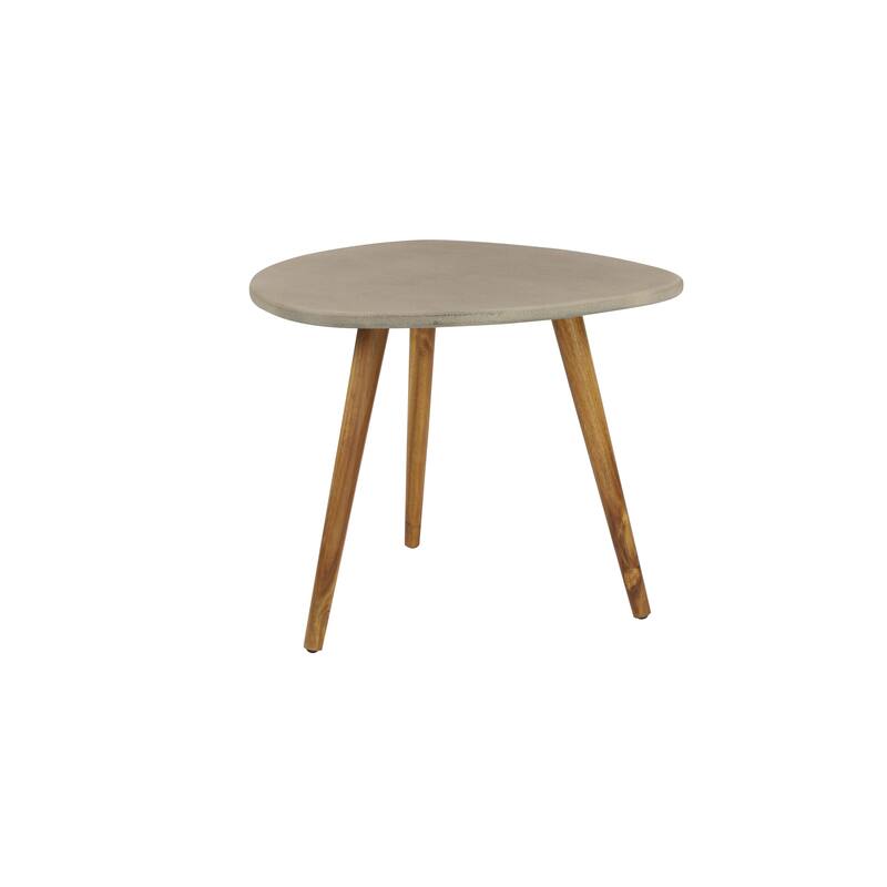 Gray Concrete Resin Modern Outdoor Dining and Accent Table Collection